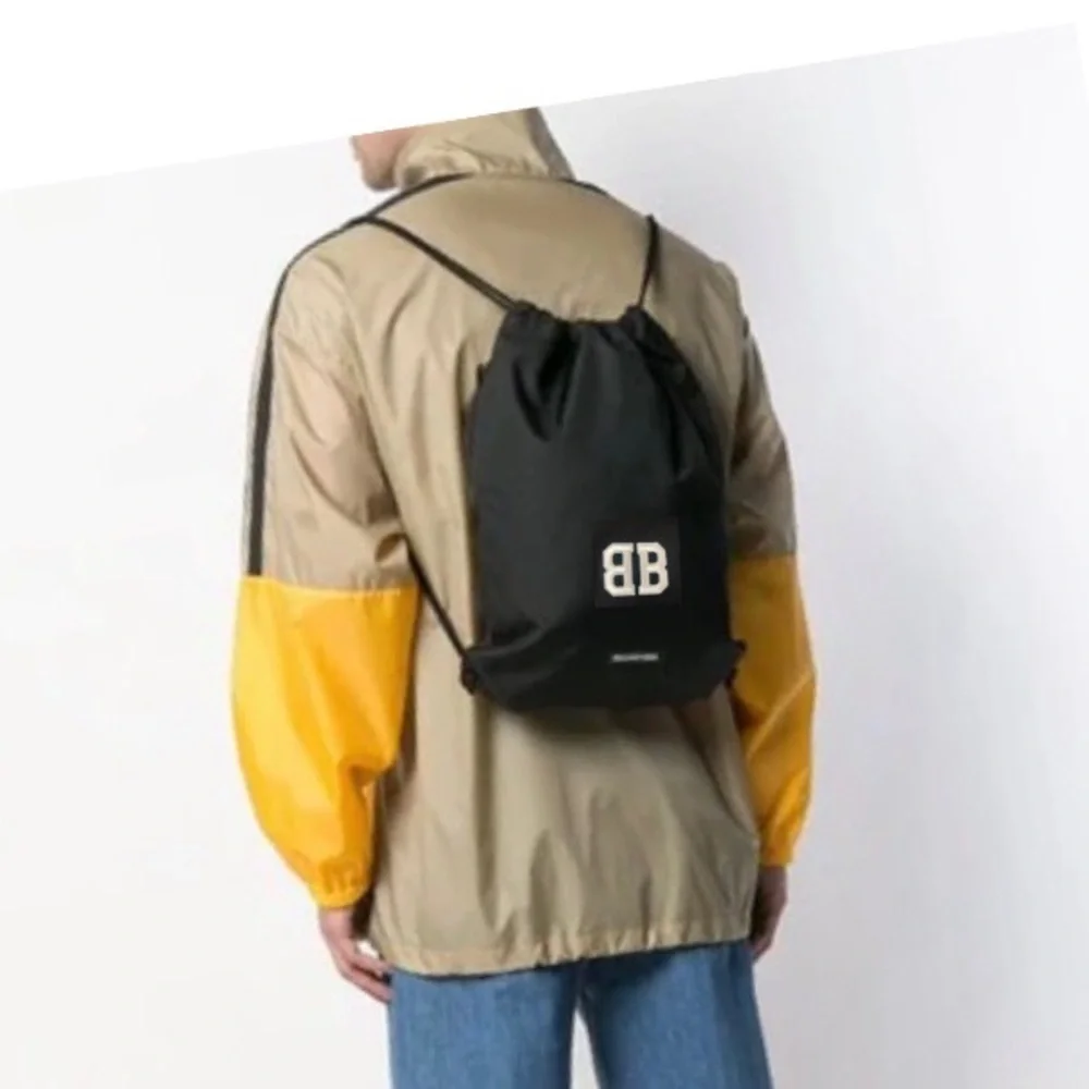 Balenciaga BB logo embroidered water repellent drawing bag